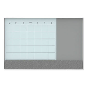 U Brands 3n1 Magnetic Glass Dry Erase Combo Board, 24 X 18, Month View, White Surface And Frame freeshipping - TVN Wholesale